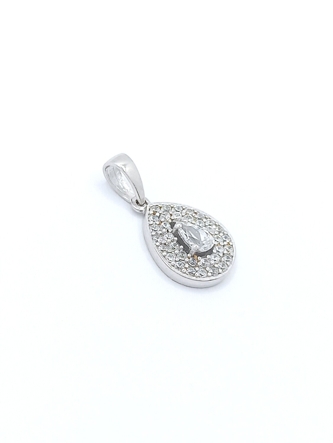 Silver 925 tear or round design pendant with  stone, MODEL-DESIGN: 1 Big tear