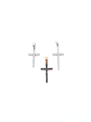 Silver 925 white or rose cross pendant