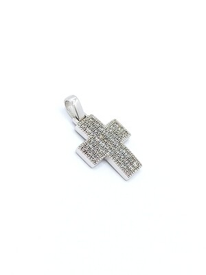 Silver 925 white stone cross pendant