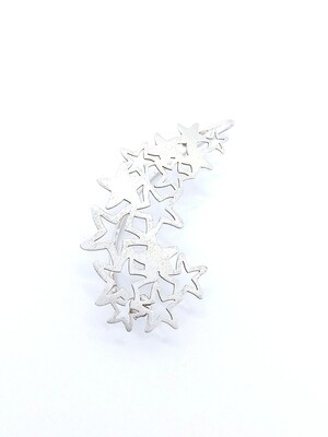 Silver 925 star ear climber earring