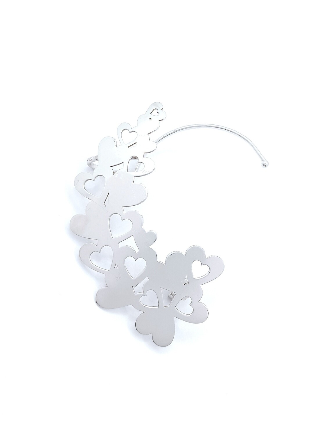 Silver 925 heart design ear climbers earring