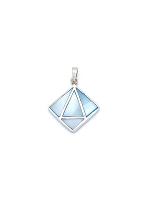 Silver 925 colorful fildisi stone pendant