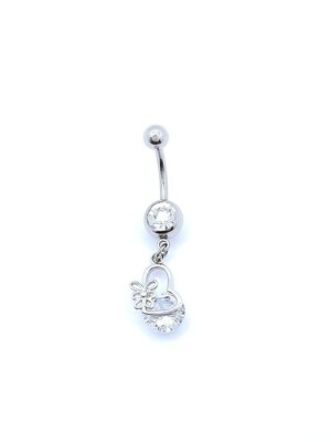 316L surgical steel heart Belly ring