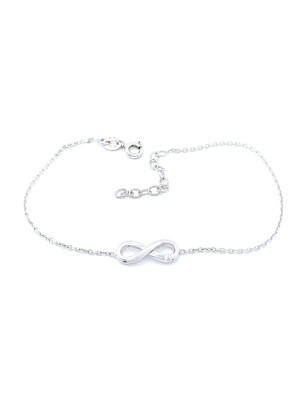 Silver 925 hand bracelet infinity design with stone