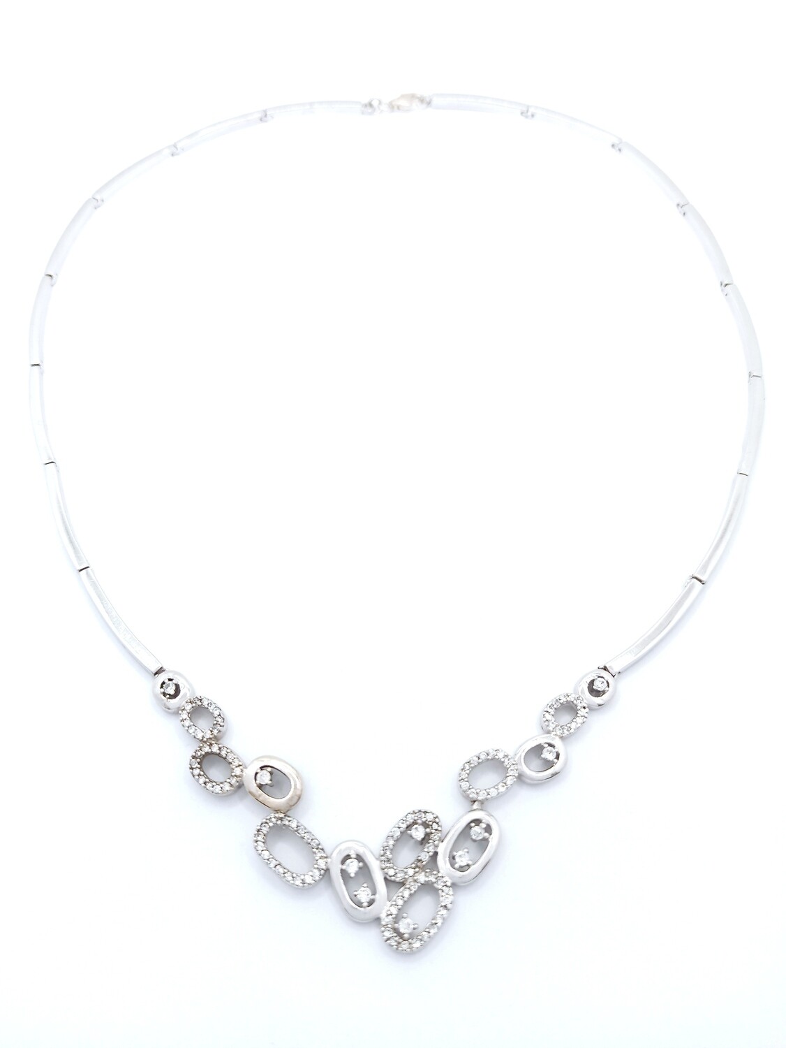 Silver 925 white stone necklace