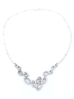 Silver 925 white stone necklace