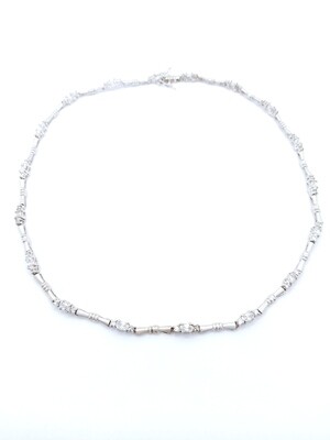 Silver 925 white stone all around necklace