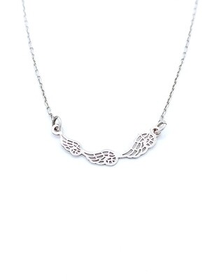 Silver 925 trible angel wing design necklace