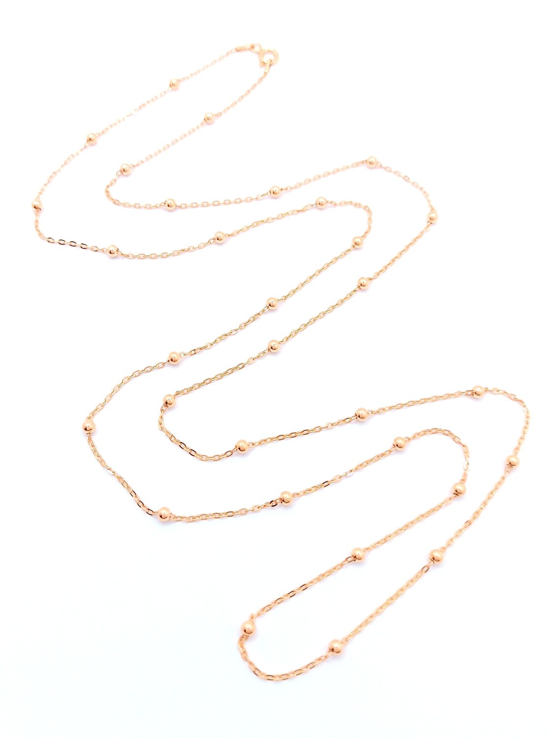 Silver 925 long ball chain necklace