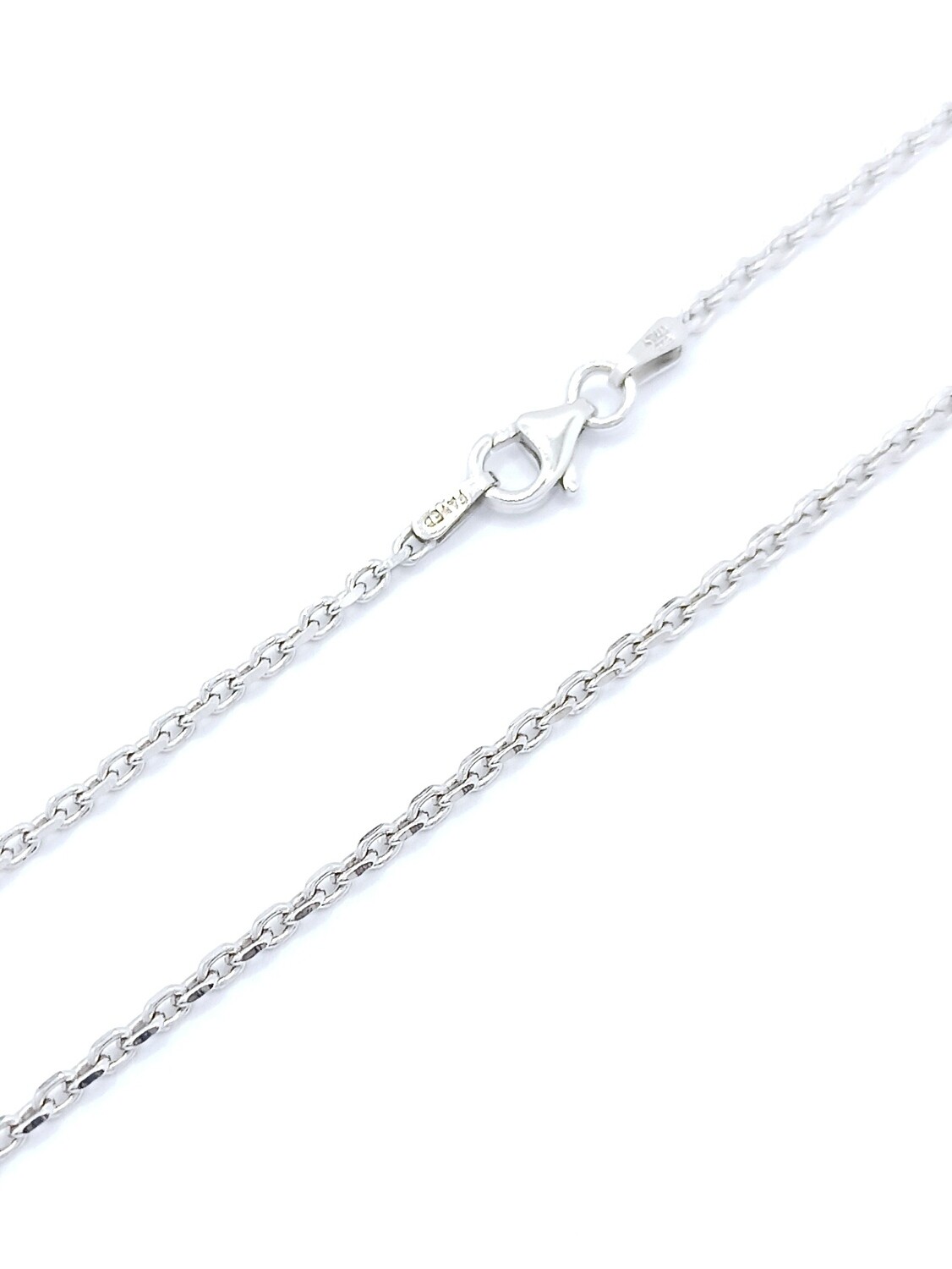 Silver 925 long diamond cut cable 3 neck chain, SIZE: 1 Chain Length: 45cm