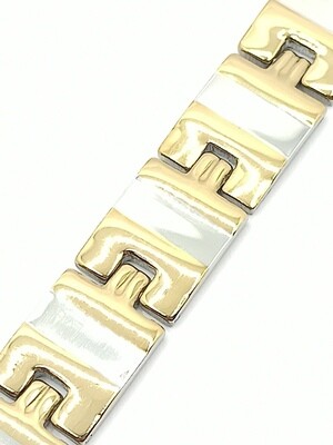 Stainless steel silver-gold men bracelet, MODEL: 1 MODEL