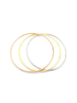 Silver 925 closed hand round bangle bracelet