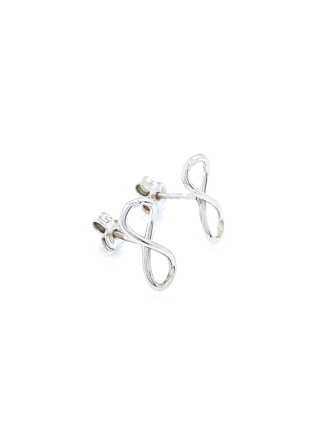 Silver 925 handmade infinity stud earrings