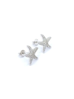 Silver 925 sea star stud earrings
