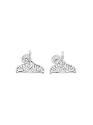 Silver 925 fish tail or fishbone stud earrings