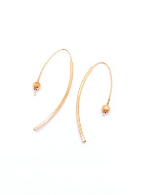 Silver 925 long rose earrings