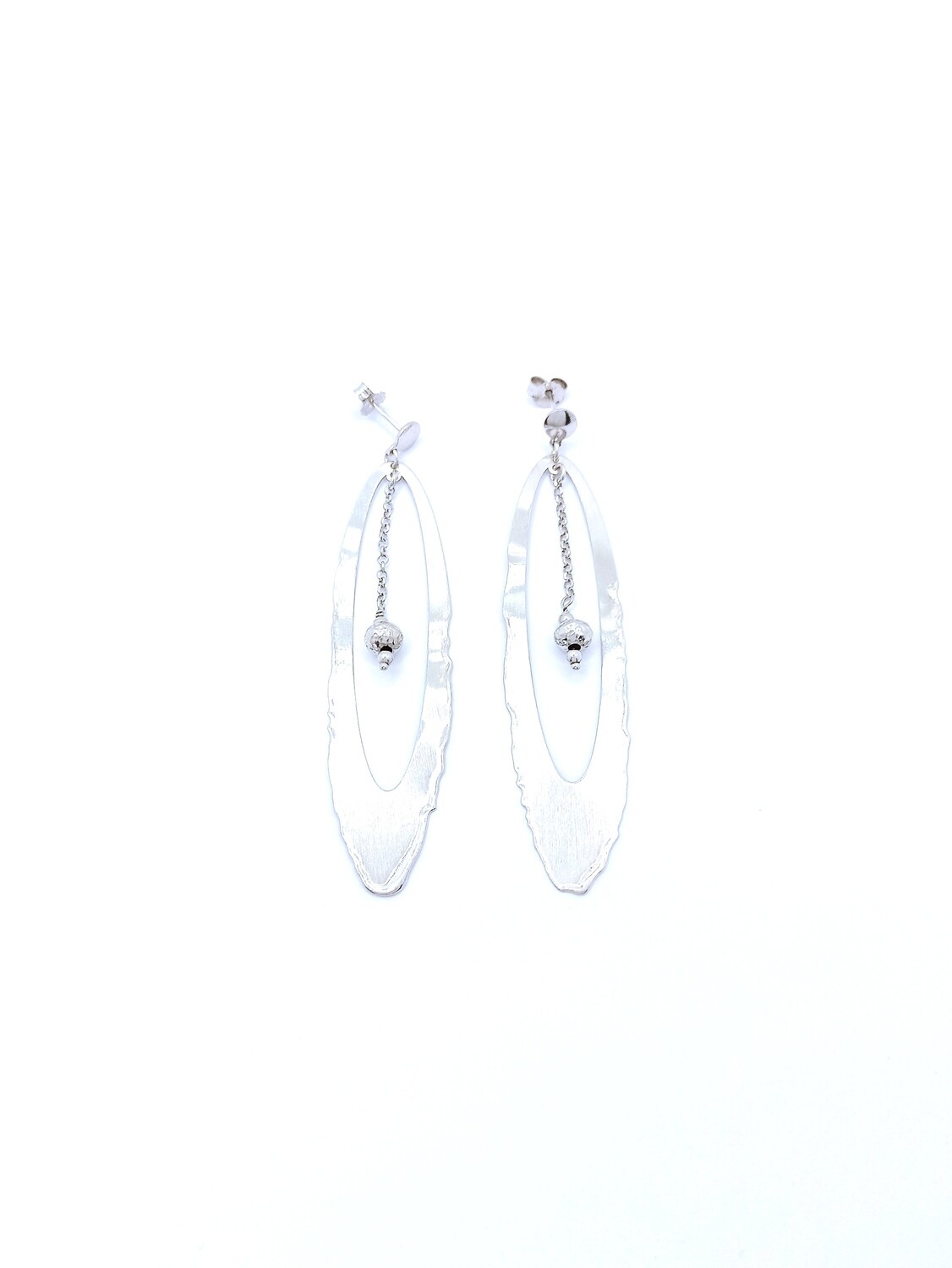 Silver 925 diamond scratch surface earrings
