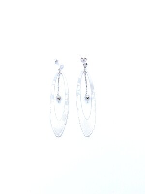Silver 925 diamond scratch surface earrings