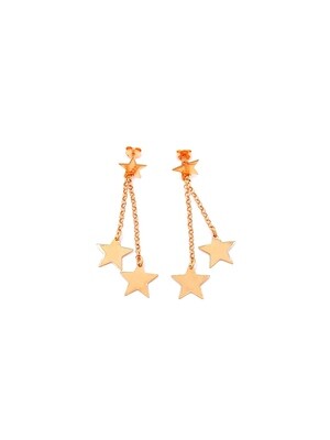 Silver 925 dangling star triangle dolphin earrings