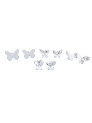 Silver 925 butterfly stud earrings