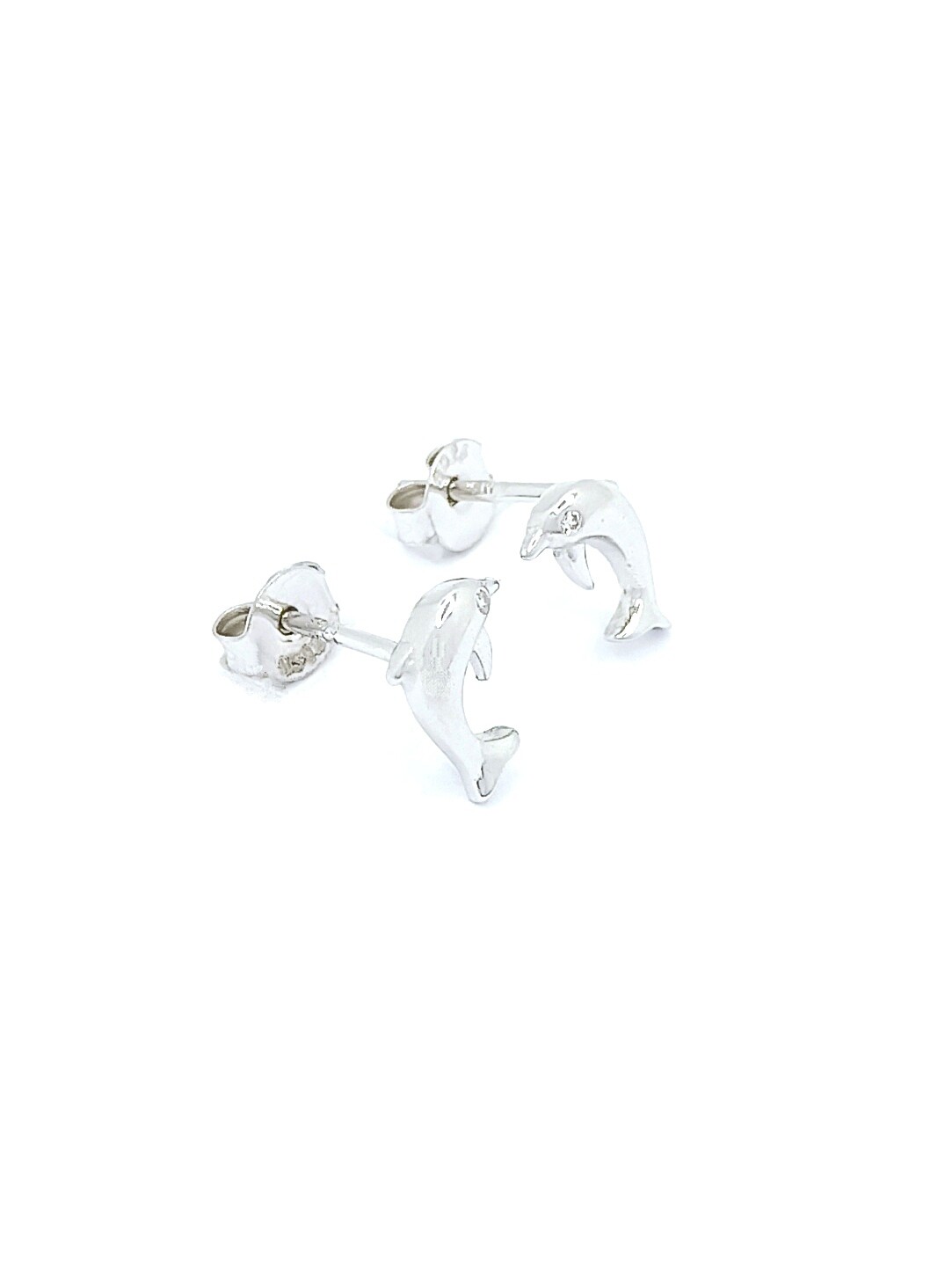 Silver 925 single or double dolphin design stud earrings