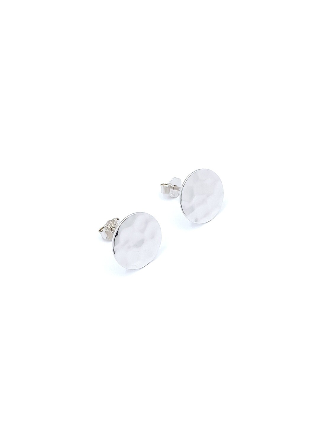 Silver 925 round hammermade surface earrings