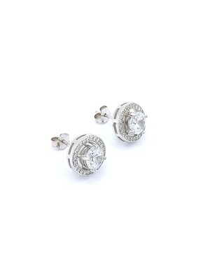 Silver 925 modern round divisible earring