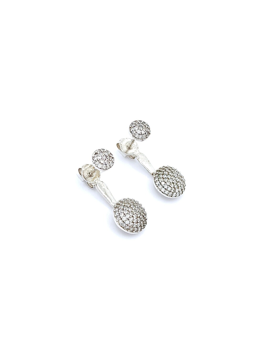 Silver 925 white stone modern earring