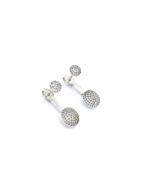 Silver 925 white stone modern earring