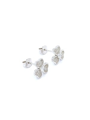Silver 925 trefoil or four-leaf clover stud earrings