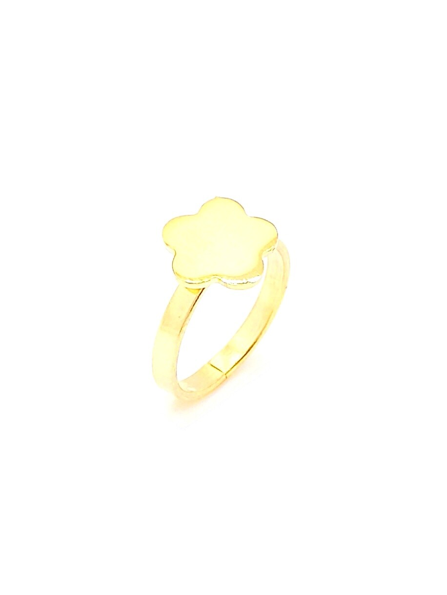 Silver 925 chevalier ring size adjustable, MODEL-COLOR: 1-Gold plated