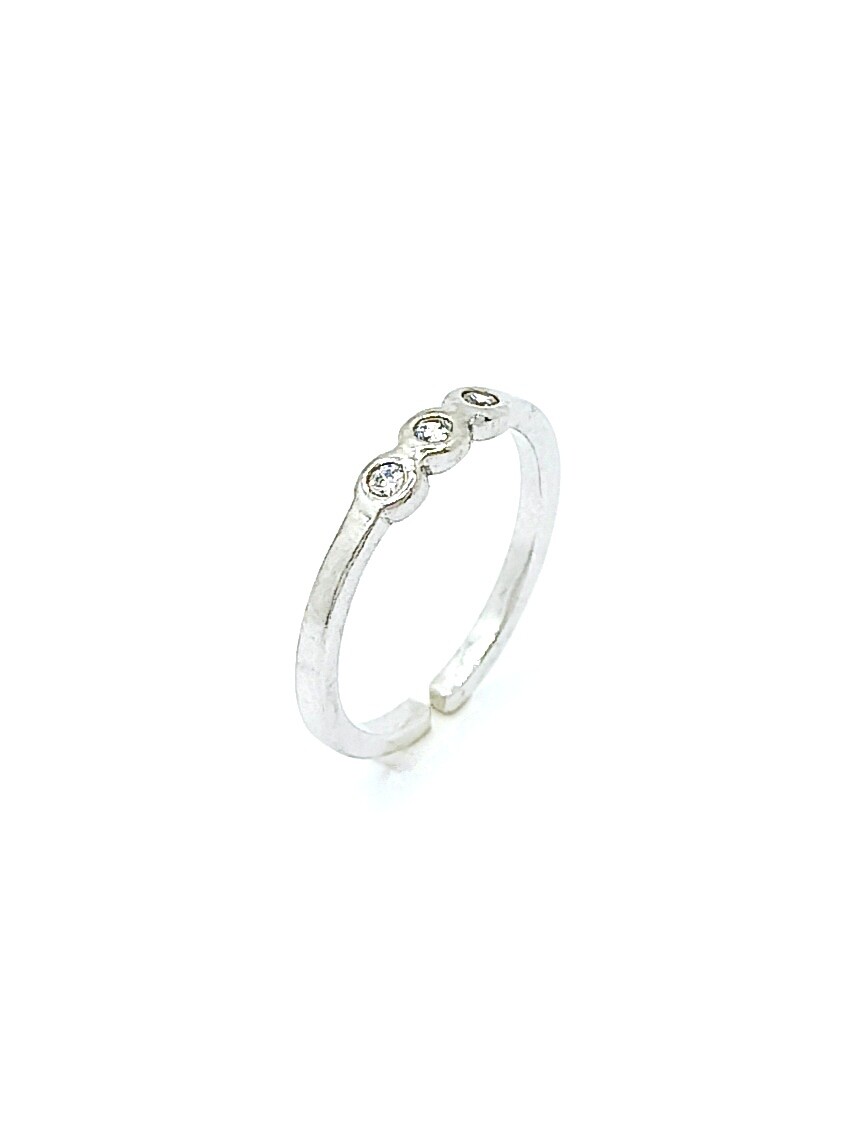 Silver 925 chevalier ring size adjustable, MODEL-COLOR: 1-White gold plated