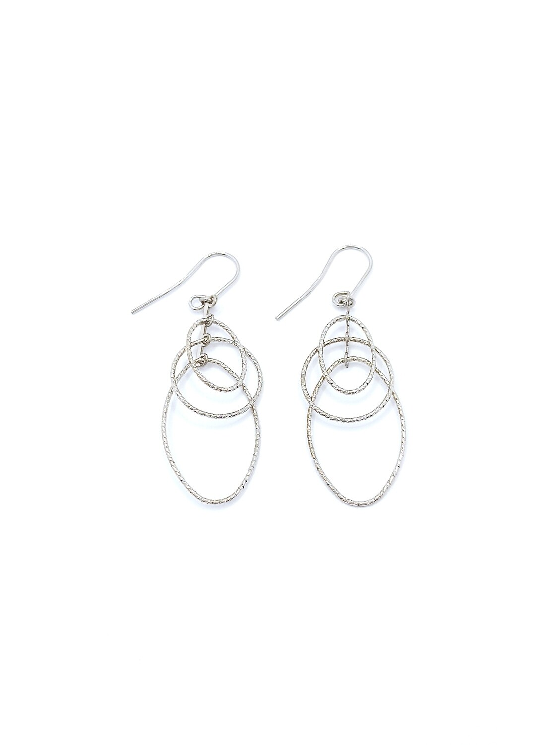 Silver 925 fancy diamond cut earring