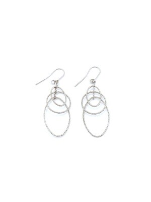 Silver 925 fancy diamond cut earring