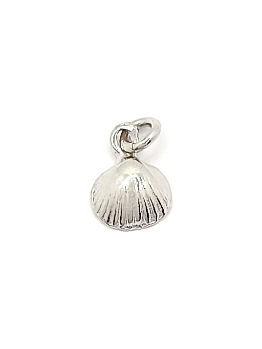 Silver 925 sea shell pendant-bracelet charm, MODEL-SIZE-COLOR: 1-Pendant length : 1.2cm-width : 0.8cm-White gold plated