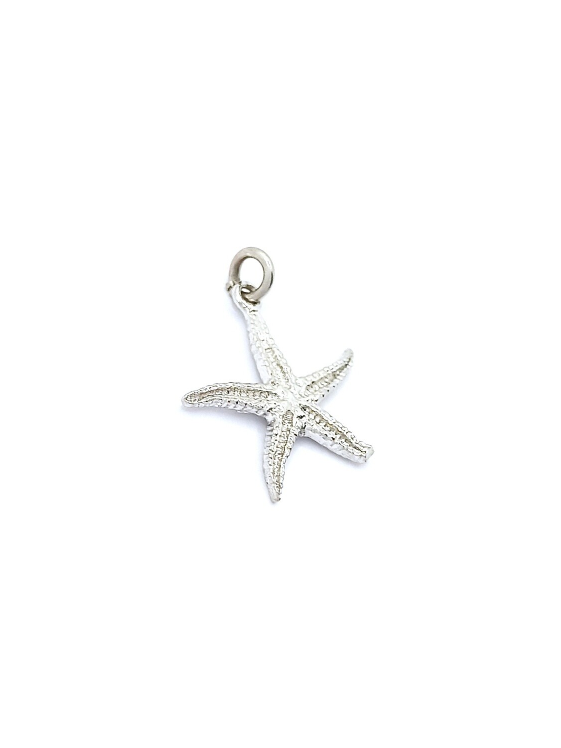 Silver 925 sea star pendant-bracelet charm, COLOR: 1 White gold plated