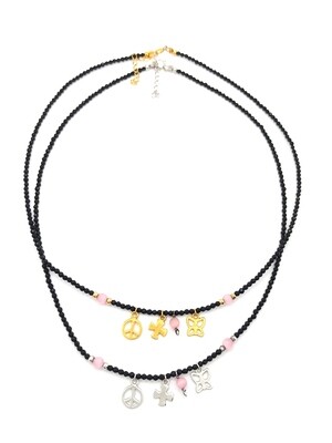 Silver 925 peace-cross-butterfly necklace