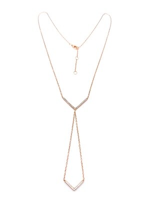 Silver 925  V design tie necklace