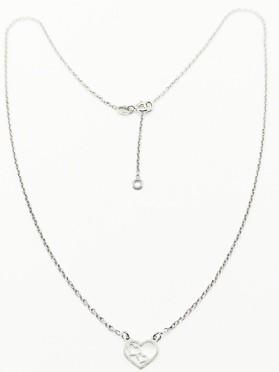 Silver 925 love heart necklace, MODEL-STONE COLOR: 1-NO STONE