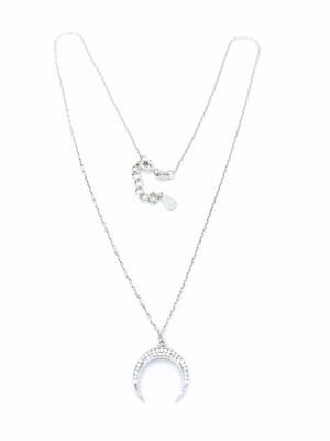 Silver 925  star moon plain necklace