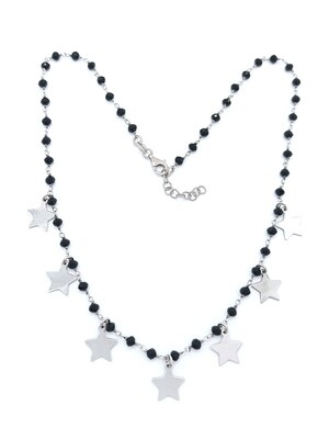 Silver 925 7 dangling stars necklace