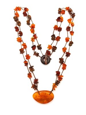 Silver 925 amber,red coral or onyx stone necklace, MODEL-STONE-NECKLACE LENGTH: 1-AMBER-Length: 74cm