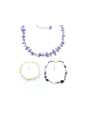 Silver 925 multi color stone necklace