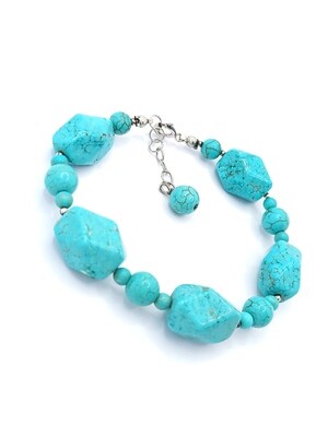 Silver 925 turquoise or red coral stone  bracelet