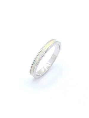 Silver 925 Opal white fire modern ring
