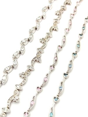 Silver 925 modern riviera hand bracelet