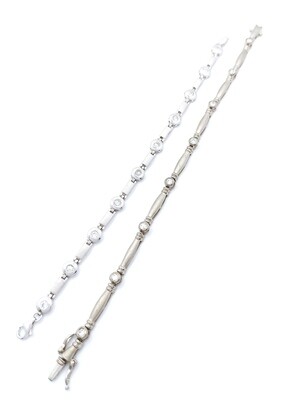 Silver 925 sandblasted riviera hand bracelet