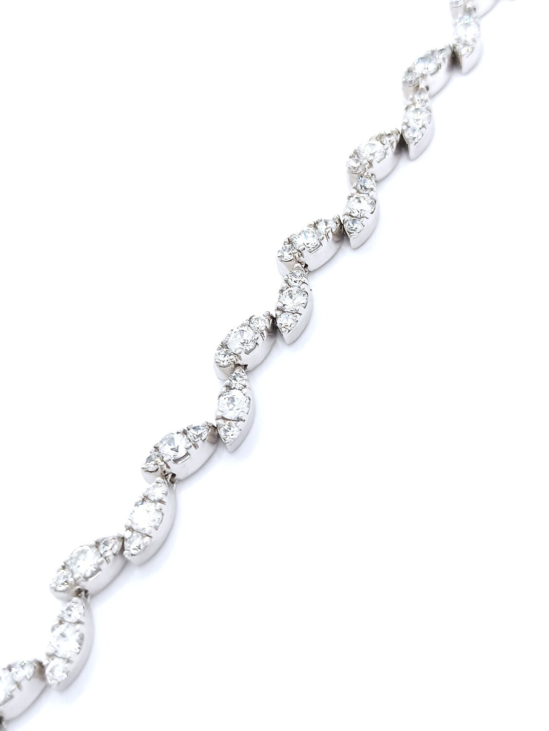 Silver 925 modern riviera hand bracelet, MODEL-SIZE: 1 Design width: 8mm-Chain Length: 18cm with double lock