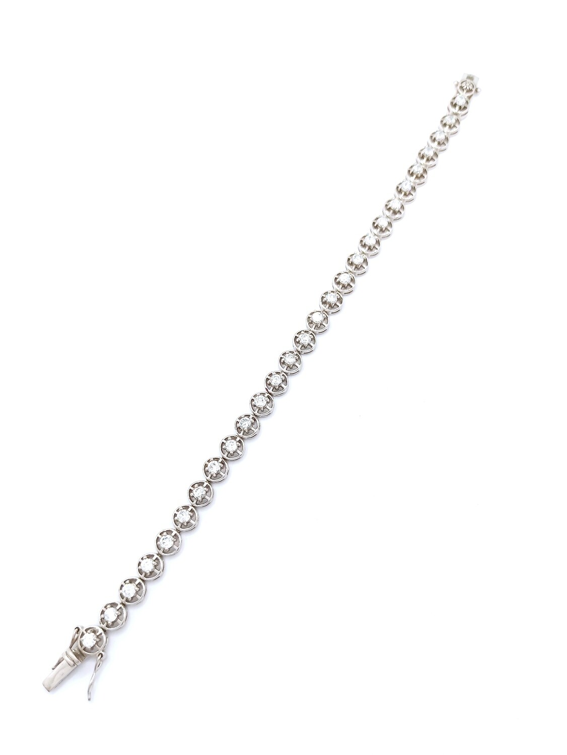 Silver 925 riviera hand bracelet with white or blue stone, MODEL-SIZE: 1 Design width: 5.35mm-Chain Length: 18.5cm with double lock