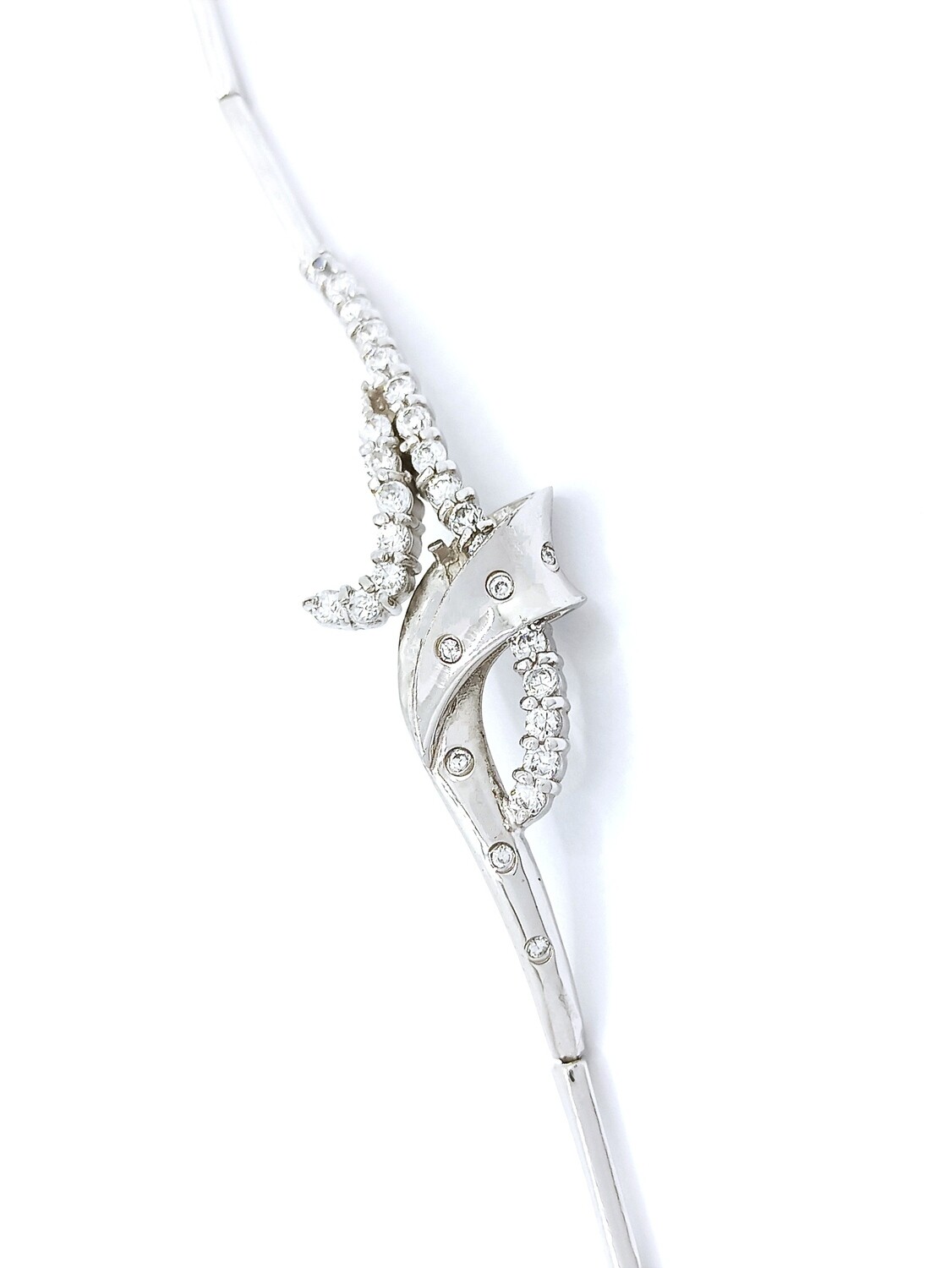 Silver 925 riviera hand bracelet with white or blue stone, MODEL-SIZE-CHAIN LENGTH: 1 Design size: 5x1.6cm-Chain Length: 20cm with double lock